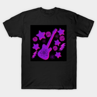 Purple Electric Retro Guitar T-Shirt